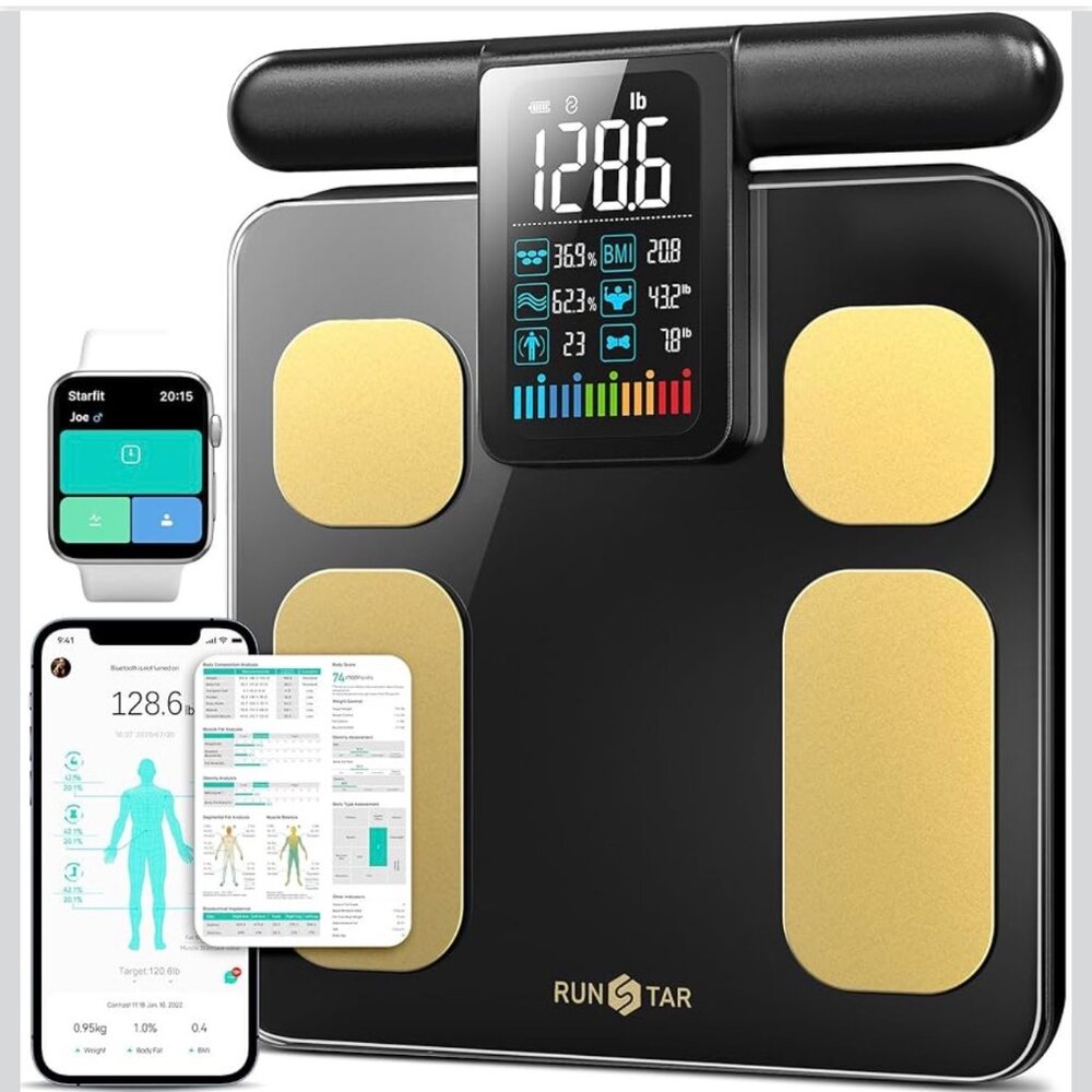 Scale for Body Weight and Fat Percentage, 8 Electrodes High Precision Digital Sc